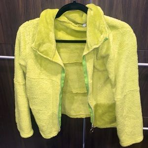 Green fuzzy jacket